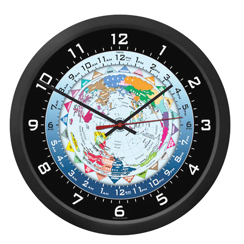 World Time Clock | black frame, 10"